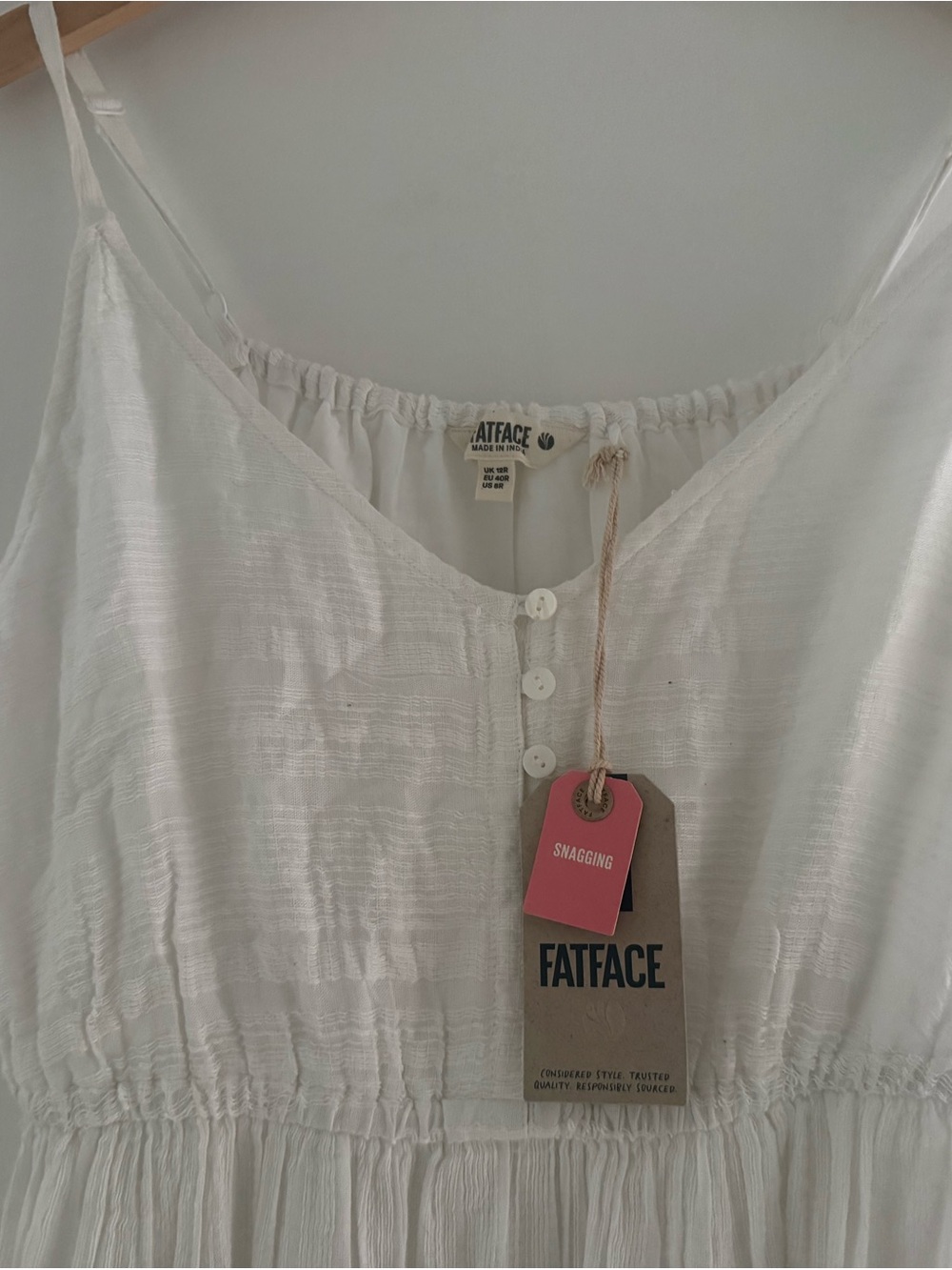 Fat Face White Linen Tie-Waist Maxi Dress - Picture 6 of 6